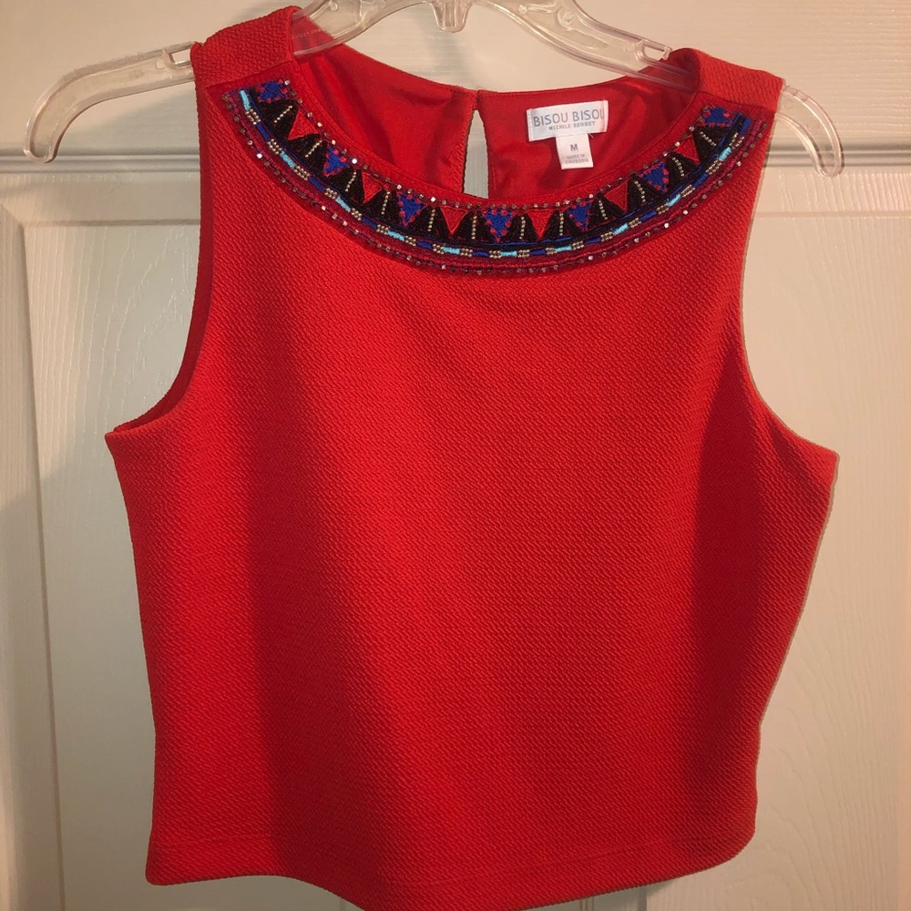 Red crop top